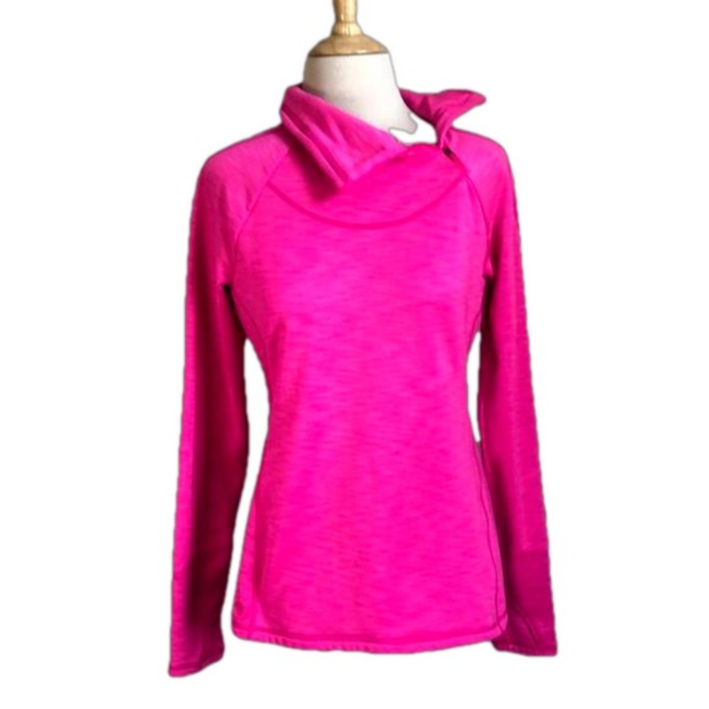 ATHLETA Womens Small Bright Pink Long Sleeve Athletic Sweatshirt Athleisure Cozy